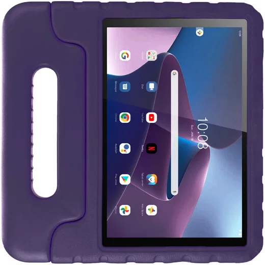 HappyCase Lenovo Tab M10 Gen 3 10.1 Kinder Tablethoes Handvat Paars afbeelding 2