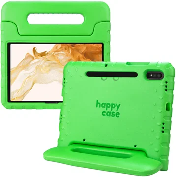 HappyCase Samsung Tab S7/S8 Kinder Tablethoes met Handvat Groen