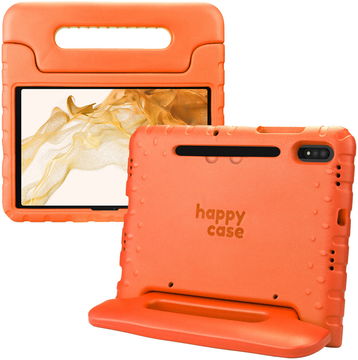 HappyCase Samsung Tab S7/S8 Kinder Tablethoes met Handvat Oranje