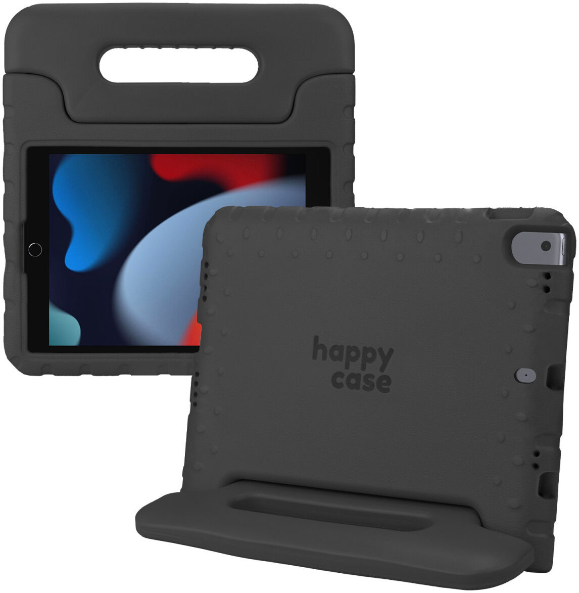 HappyCase iPad 10.2 2019/2020/2021 Kinder Tablethoes Handvat Zwart afbeelding 1