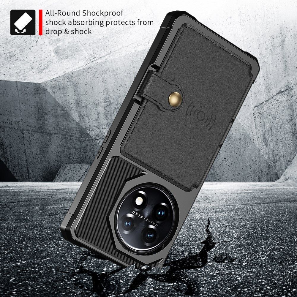 OnePlus 11 3 in 1 Back Cover Portemonnee Hoesje Zwart afbeelding 8