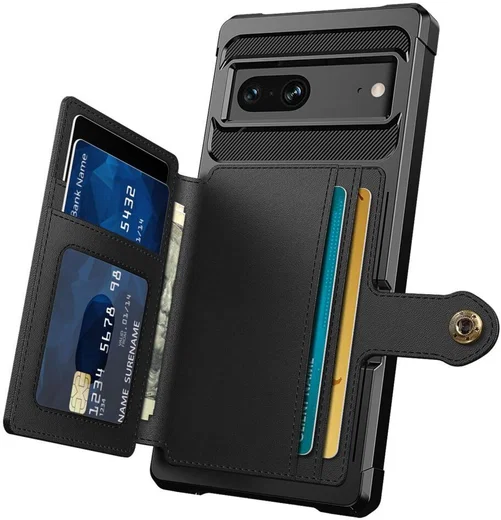Google Pixel 7 3 in 1 Back Cover Portemonnee Hoesje Zwart afbeelding 2