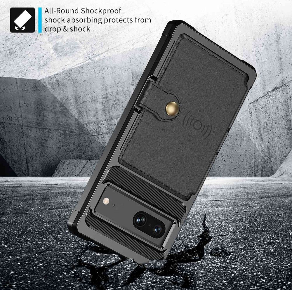 Google Pixel 7 3 in 1 Back Cover Portemonnee Hoesje Zwart afbeelding 8