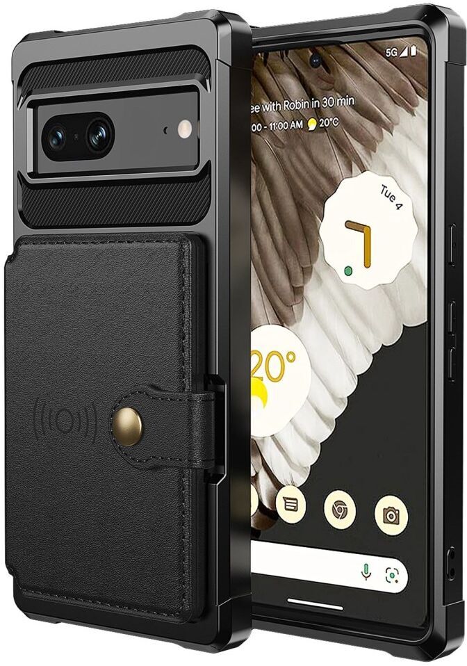 Google Pixel 7 3 in 1 Back Cover Portemonnee Hoesje Zwart afbeelding 3