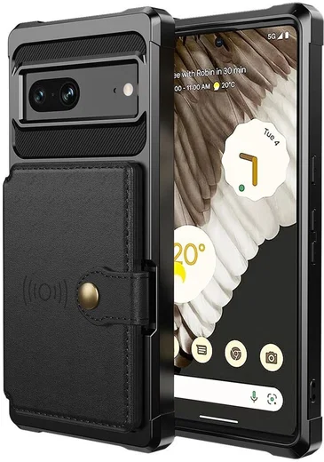 Google Pixel 7 3 in 1 Back Cover Portemonnee Hoesje Zwart afbeelding 3
