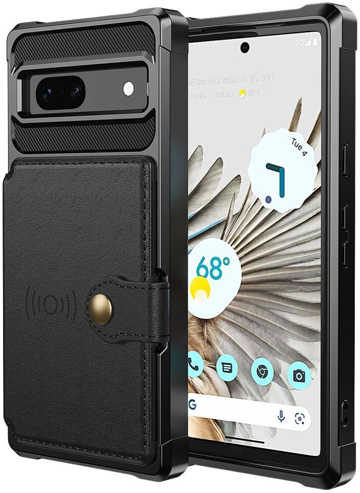 Google Pixel 7a 3 in 1 Back Cover Portemonnee Hoesje Zwart afbeelding 3
