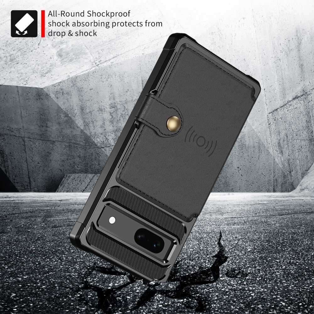 Google Pixel 7a 3 in 1 Back Cover Portemonnee Hoesje Zwart afbeelding 5