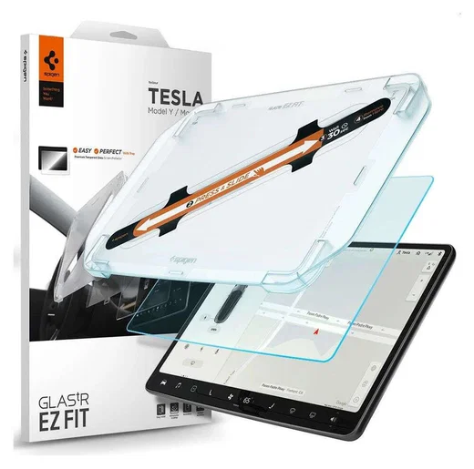 Spigen EZ Fit GLAS.tR Tesla Model 3 (2017-2023) / Y (2020-2024) Screen Protector afbeelding 1