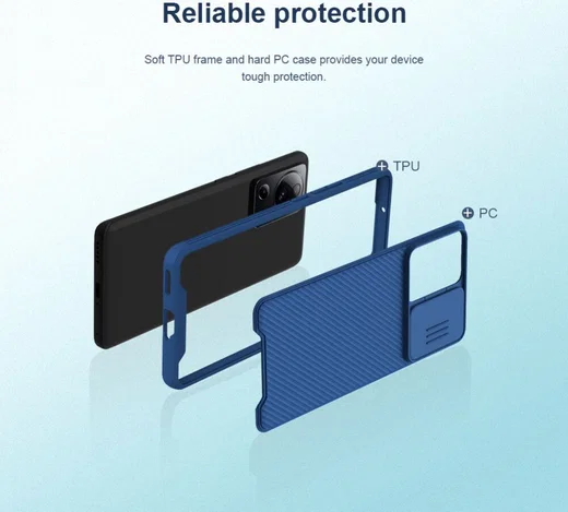 Nillkin CamShield Xiaomi 13 Lite Hoesje met Camera Slider Blauw afbeelding 6