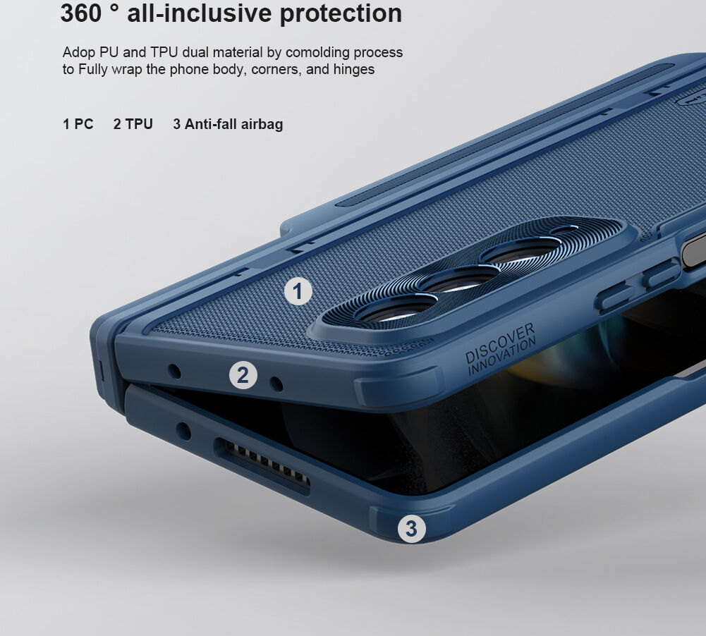 Nillkin Super Frosted Shield Samsung Z Fold 4 Hoesje Pen Edition Zwart afbeelding 5