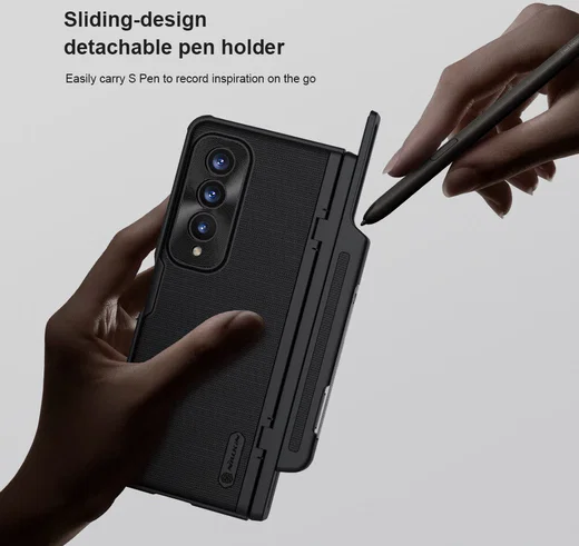 Nillkin Super Frosted Shield Samsung Z Fold 4 Hoesje Pen Edition Zwart afbeelding 4
