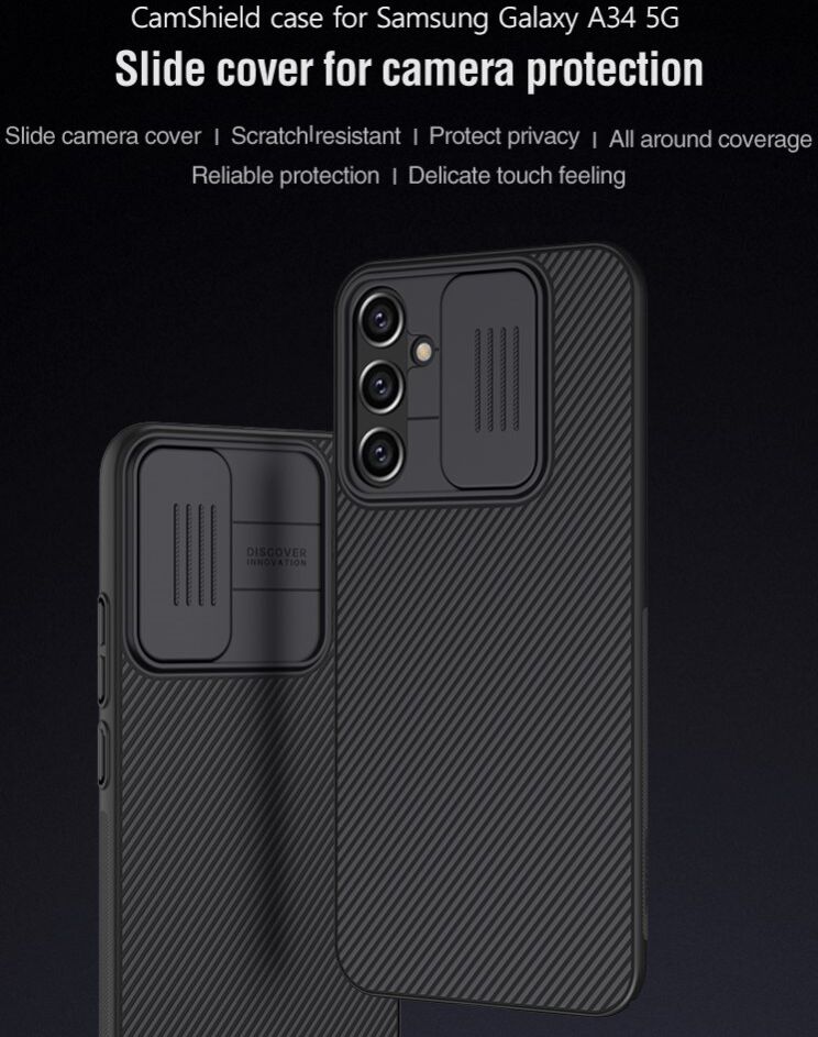 Nillkin CamShield Samsung Galaxy A34 Hoesje met Camera Slider Zwart afbeelding 2
