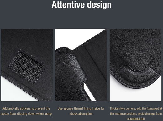 Nillkin 3-in-1 Sleeve Voor Laptop / Tablet hoes tot 14 Inch Zwart afbeelding 10