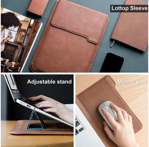 Nillkin 3-in-1 Sleeve Voor Laptop / Tablet hoes tot 16 Inch Bruin afbeelding 3