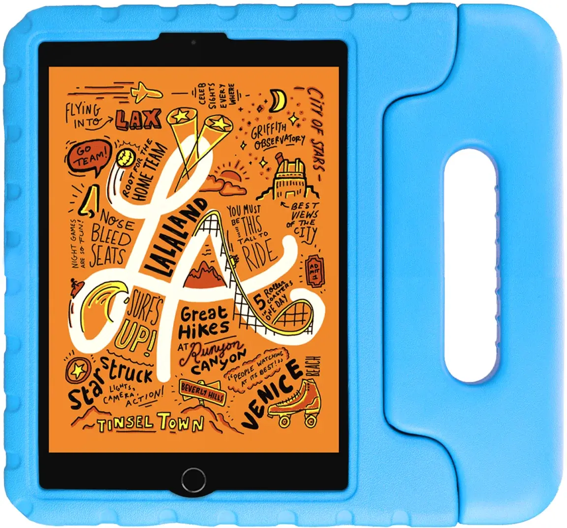 HappyCase Apple iPad Mini 1/2/3/4/5 Kinder Tablethoes Handvat Blauw afbeelding 2