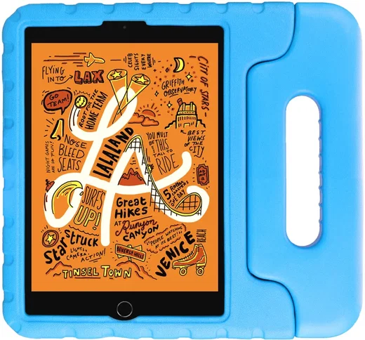 HappyCase Apple iPad Mini 1/2/3/4/5 Kinder Tablethoes Handvat Blauw afbeelding 2