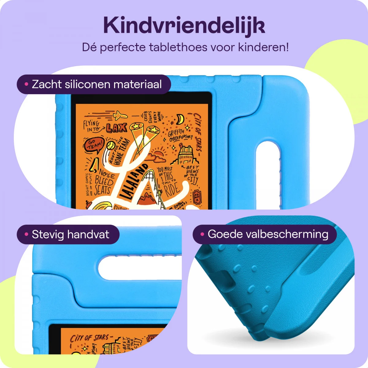 HappyCase Apple iPad Mini 1/2/3/4/5 Kinder Tablethoes Handvat Blauw afbeelding 4