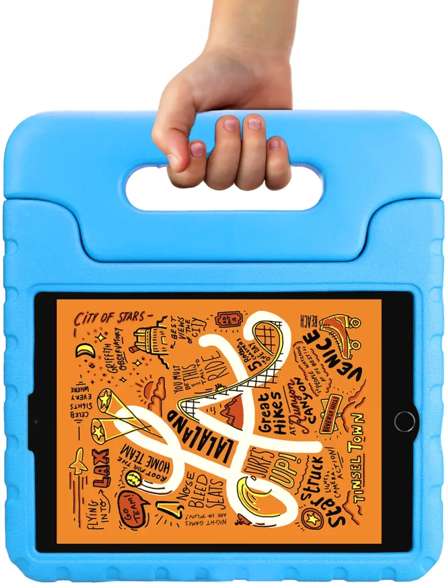 HappyCase Apple iPad Mini 1/2/3/4/5 Kinder Tablethoes Handvat Blauw afbeelding 8
