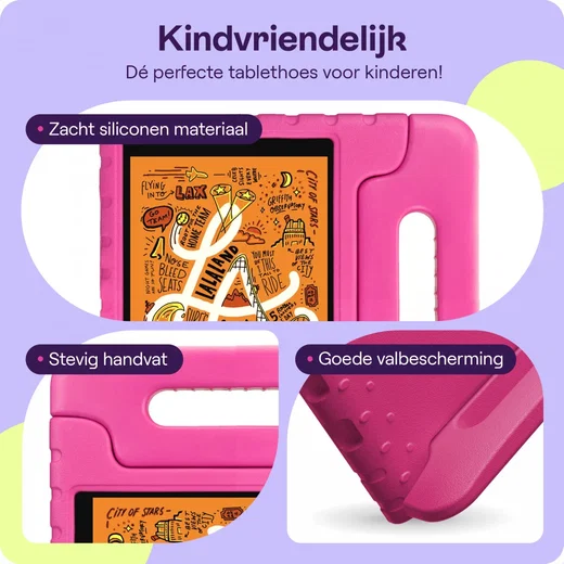 HappyCase Apple iPad Mini 1/2/3/4/5 Kinder Tablethoes Handvat Roze afbeelding 4