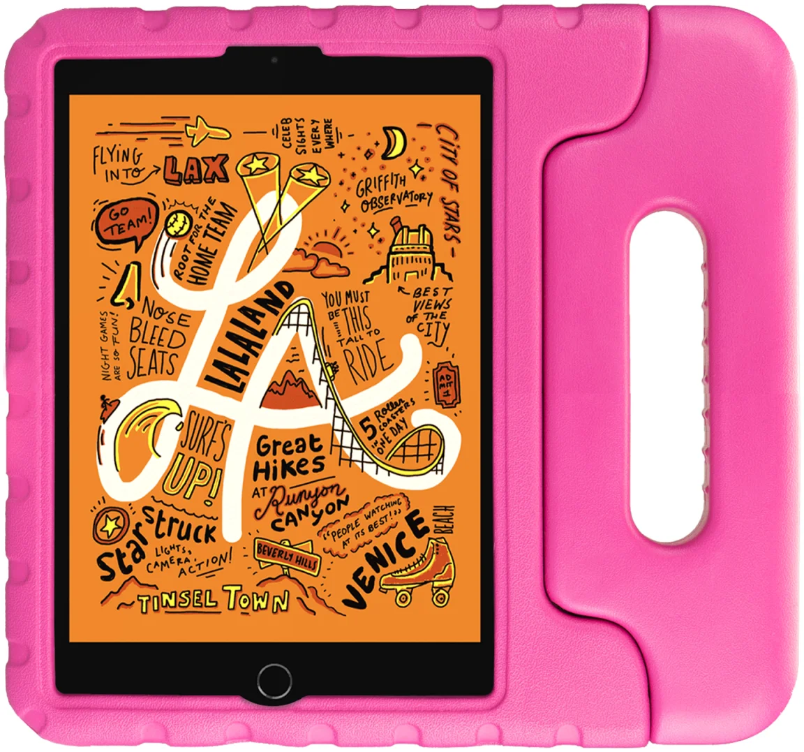 HappyCase Apple iPad Mini 1/2/3/4/5 Kinder Tablethoes Handvat Roze afbeelding 2