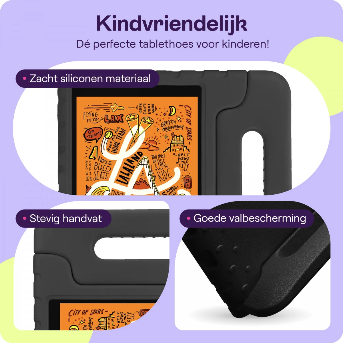 HappyCase Apple iPad Mini 1/2/3/4/5 Kinder Tablethoes Handvat Zwart afbeelding 4