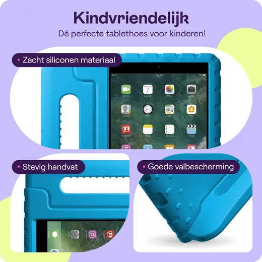 HappyCase iPad 9.7 2017/2018/Air/Air 2 Kinder Tablethoes Blauw afbeelding 4