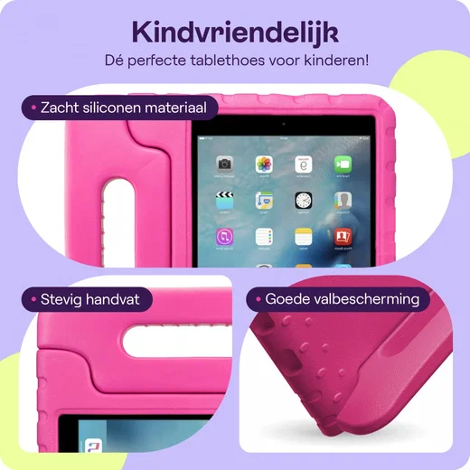 HappyCase iPad 9.7 2017/2018/Air/Air 2 Kinder Tablethoes Roze afbeelding 4
