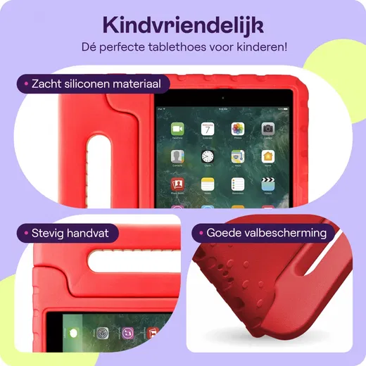 HappyCase iPad 9.7 2017/2018/Air/Air 2 Kinder Tablethoes Rood afbeelding 4