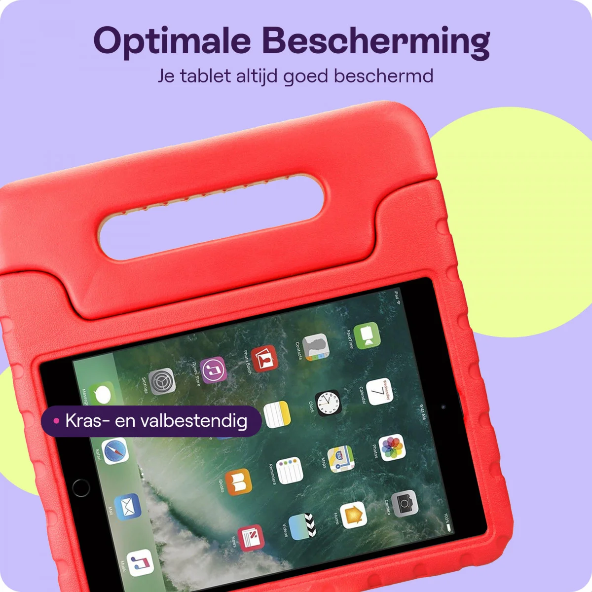 HappyCase iPad 9.7 2017/2018/Air/Air 2 Kinder Tablethoes Rood afbeelding 6