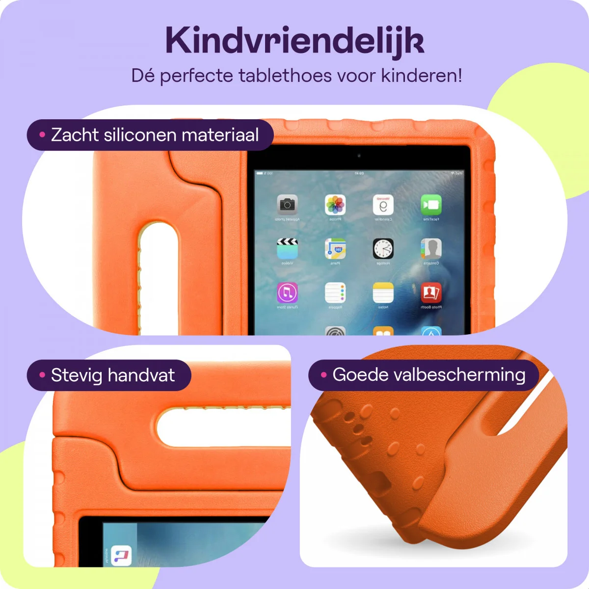 HappyCase iPad 9.7 2017/2018/Air/Air 2 Kinder Tablethoes Oranje afbeelding 4