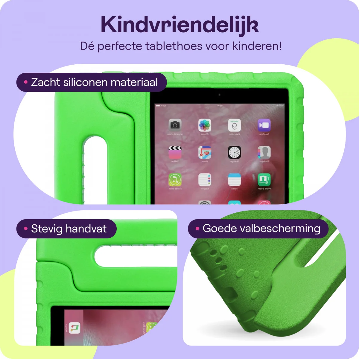 HappyCase iPad 9.7 2017/2018/Air/Air 2 Kinder Tablethoes Groen afbeelding 4