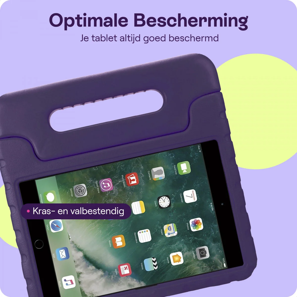HappyCase iPad 9.7 2017/2018/Air/Air 2 Kinder Tablethoes Paars afbeelding 6