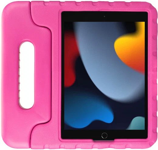 HappyCase iPad 10.2 2019/2020/2021 Kinder Tablethoes Handvat Roze afbeelding 2