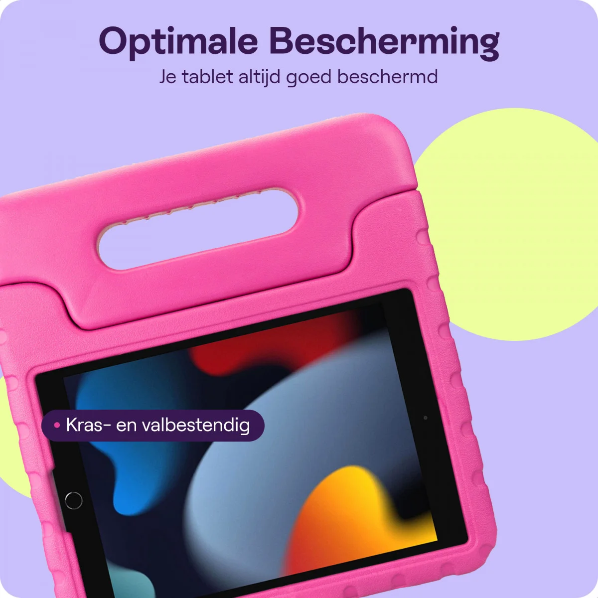 HappyCase iPad 10.2 2019/2020/2021 Kinder Tablethoes Handvat Roze afbeelding 6