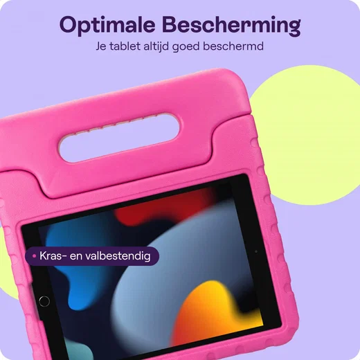 HappyCase iPad 10.2 2019/2020/2021 Kinder Tablethoes Handvat Roze afbeelding 6