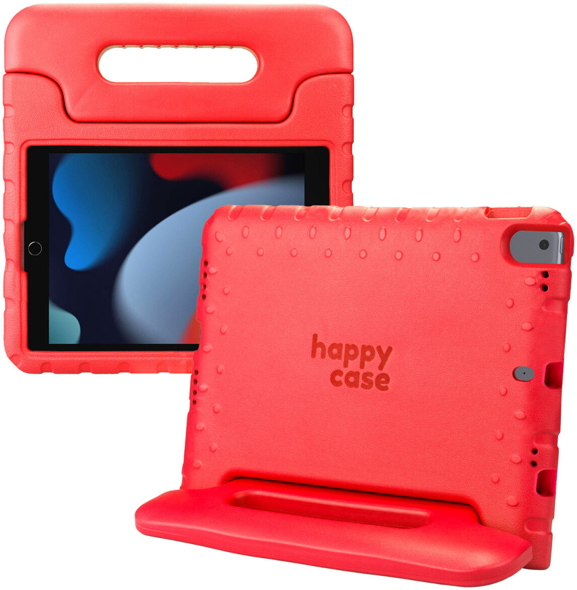 HappyCase iPad 10.2 2019/2020/2021 Kinder Tablethoes Handvat Rood afbeelding 1