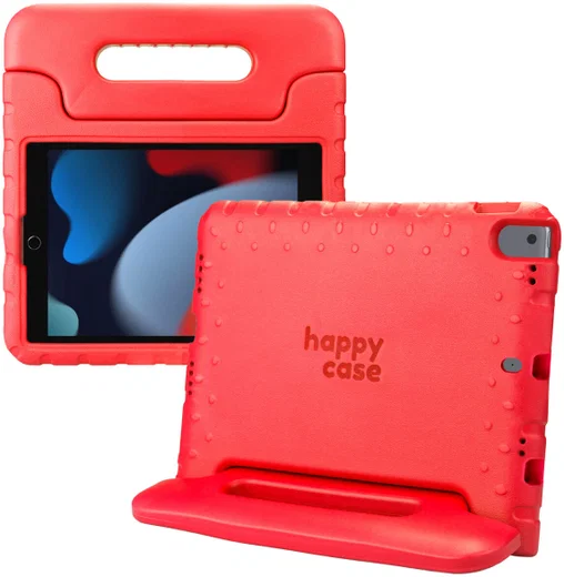 HappyCase iPad 10.2 2019/2020/2021 Kinder Tablethoes Handvat Rood afbeelding 1