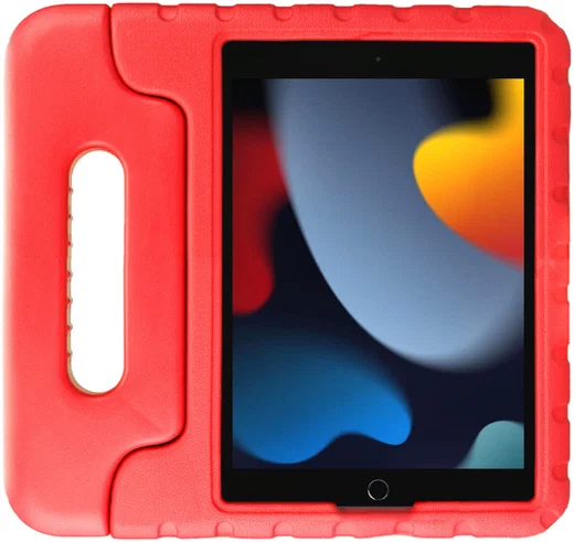HappyCase iPad 10.2 2019/2020/2021 Kinder Tablethoes Handvat Rood afbeelding 2