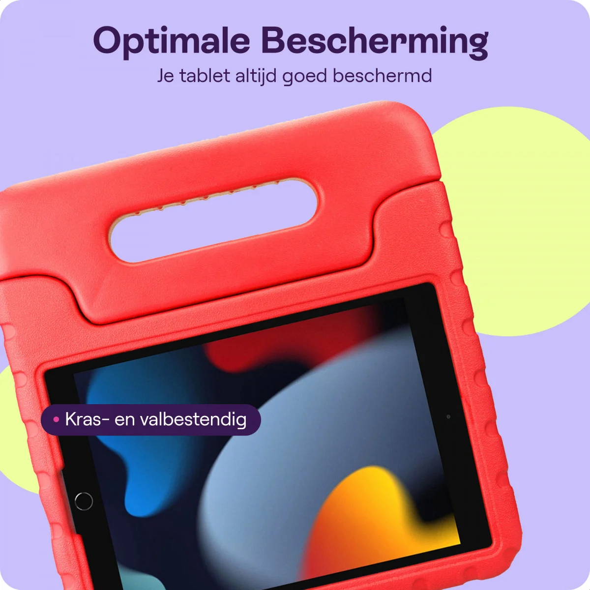 HappyCase iPad 10.2 2019/2020/2021 Kinder Tablethoes Handvat Rood afbeelding 7
