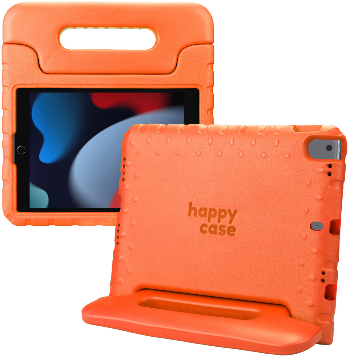 HappyCase iPad 10.2 2019/2020/2021 Kinder Tablethoes Handvat Oranje afbeelding 1