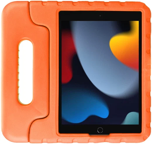 HappyCase iPad 10.2 2019/2020/2021 Kinder Tablethoes Handvat Oranje afbeelding 2