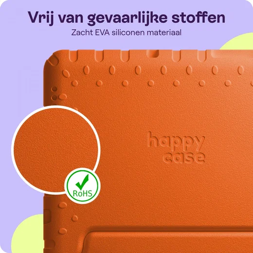 HappyCase iPad 10.2 2019/2020/2021 Kinder Tablethoes Handvat Oranje afbeelding 7