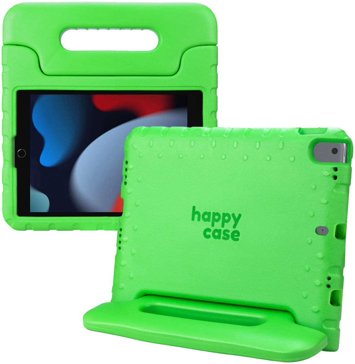 HappyCase iPad 10.2 2019/2020/2021 Kinder Tablethoes Handvat Groen afbeelding 1