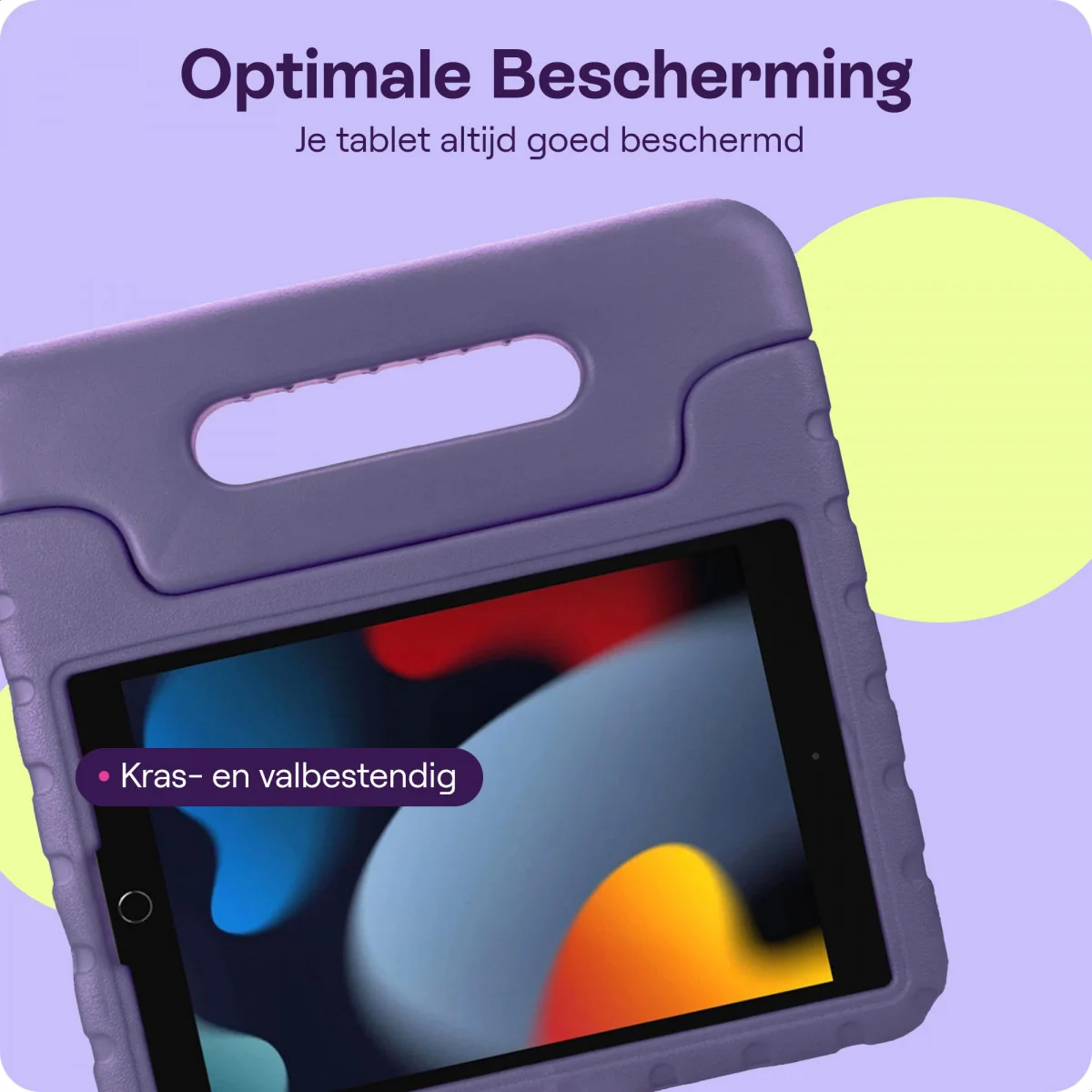 HappyCase iPad 10.2 2019/2020/2021 Kinder Tablethoes Handvat Paars afbeelding 6