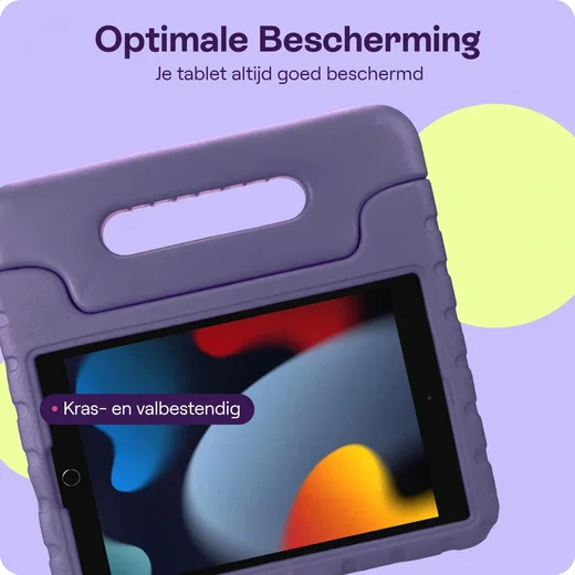 HappyCase iPad 10.2 2019/2020/2021 Kinder Tablethoes Handvat Paars afbeelding 6