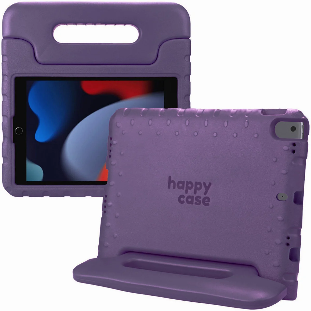 HappyCase iPad 10.2 2019/2020/2021 Kinder Tablethoes Handvat Paars afbeelding 1