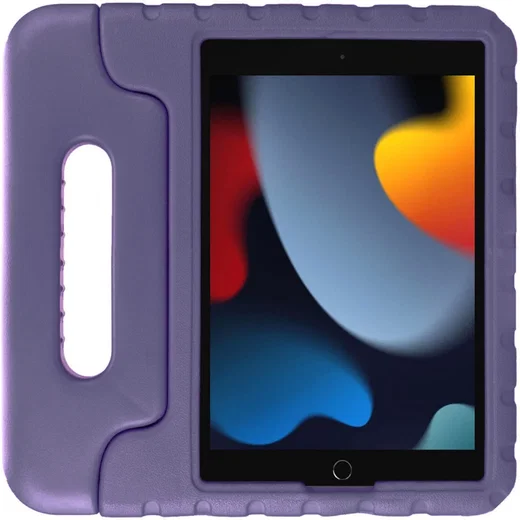 HappyCase iPad 10.2 2019/2020/2021 Kinder Tablethoes Handvat Paars afbeelding 2