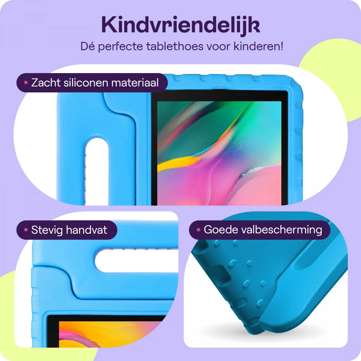 HappyCase Samsung Galaxy Tab S5e Kinder Tablethoes met Handvat Blauw afbeelding 4