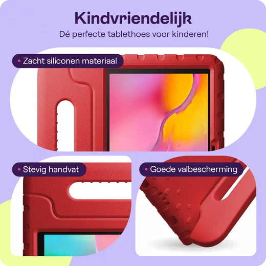 HappyCase Samsung Galaxy Tab S5e Kinder Tablethoes met Handvat Rood afbeelding 4