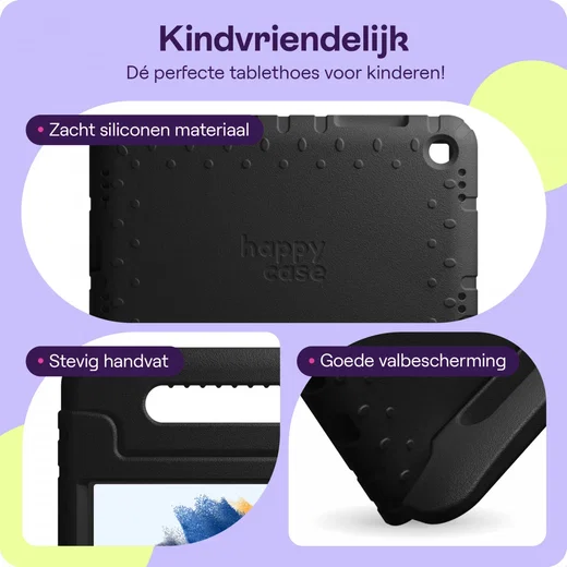 HappyCase Samsung Galaxy Tab A7 Lite Kinder Tablethoes Handvat Zwart afbeelding 4